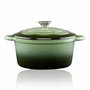 Alpina Cacerola de hierro fundido esmaltado verde 3,8 l