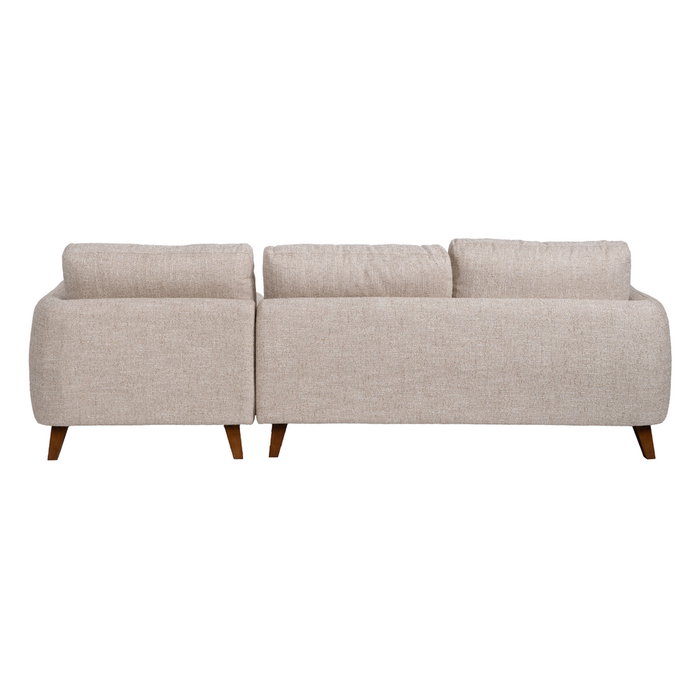 Sofá Chaise Longue Beige Tejido-Madera 240 X 155 X 86 cm