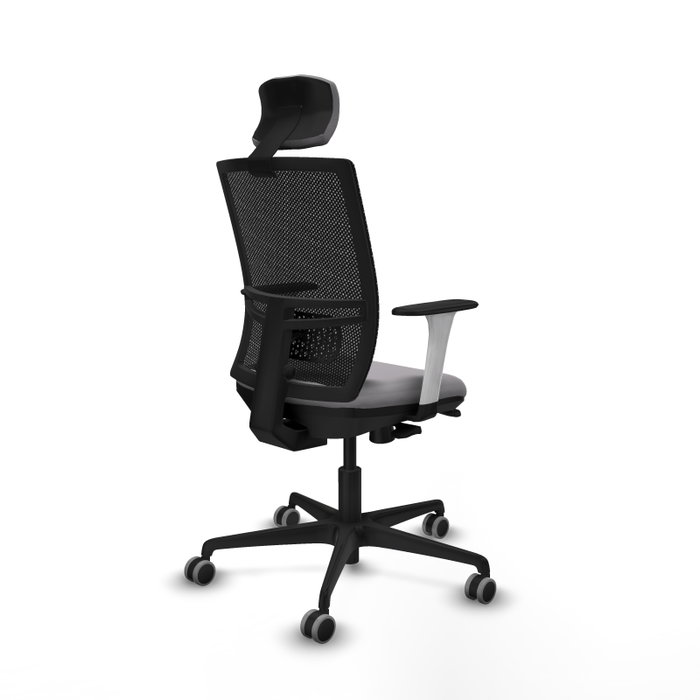 PIQUERAS Y CRESPO Silla de oficina Yunquera con mecanismo Sincro/Traslack, Gris y Negro