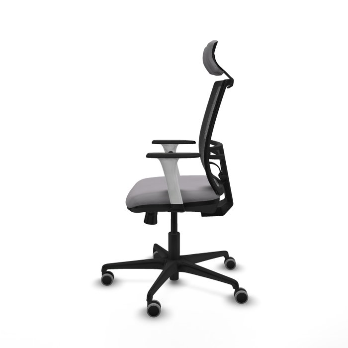 PIQUERAS Y CRESPO Silla de oficina Yunquera con mecanismo Sincro/Traslack, Gris y Negro