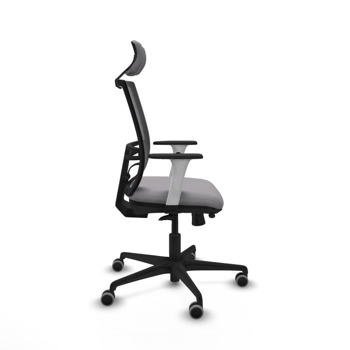 PIQUERAS Y CRESPO Silla de oficina Yunquera con mecanismo Sincro/Traslack, Gris y Negro