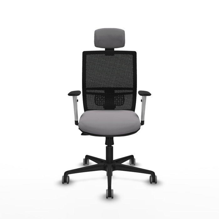 PIQUERAS Y CRESPO Silla de oficina Yunquera con mecanismo Sincro/Traslack, Gris y Negro