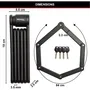 Master Lock Candado Plegable para Bicicleta 8335EURDPRO - Acero Endurecido, 4 Llaves, Soporte Incluido