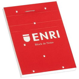 Enri Bloc de Notas Grapado 80H A7 Liso T-Blanda Rojo (Set de 10) (Set de 10)