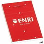 Enri Bloc de Notas Grapado A7 Liso Tapa Blanda Rojo (Set de 10)