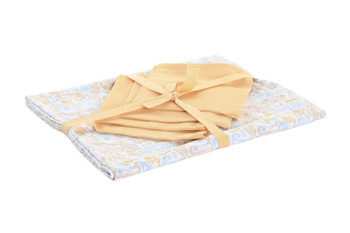 DKD Home Decor Mantel Shabby Bandana Pastel Multicolor 150 x 150 cm Poliéster Set 5uds (2 Unidades)