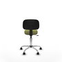 PIQUERAS Y CRESPO Silla Llanos giratoria verde oliva con base cromada