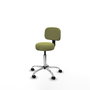 PIQUERAS Y CRESPO Silla Llanos giratoria verde oliva con base cromada
