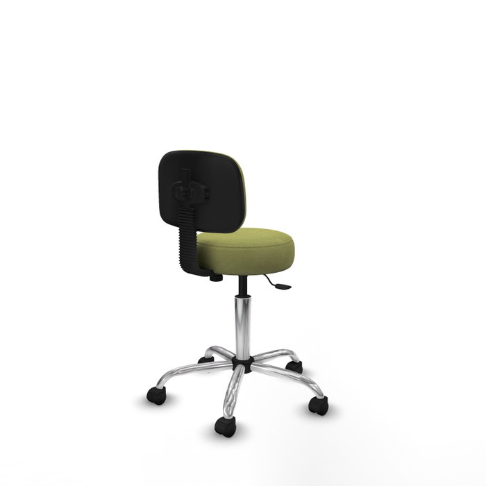 PIQUERAS Y CRESPO Silla Llanos giratoria verde oliva con base cromada