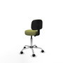 PIQUERAS Y CRESPO Silla Llanos giratoria verde oliva con base cromada