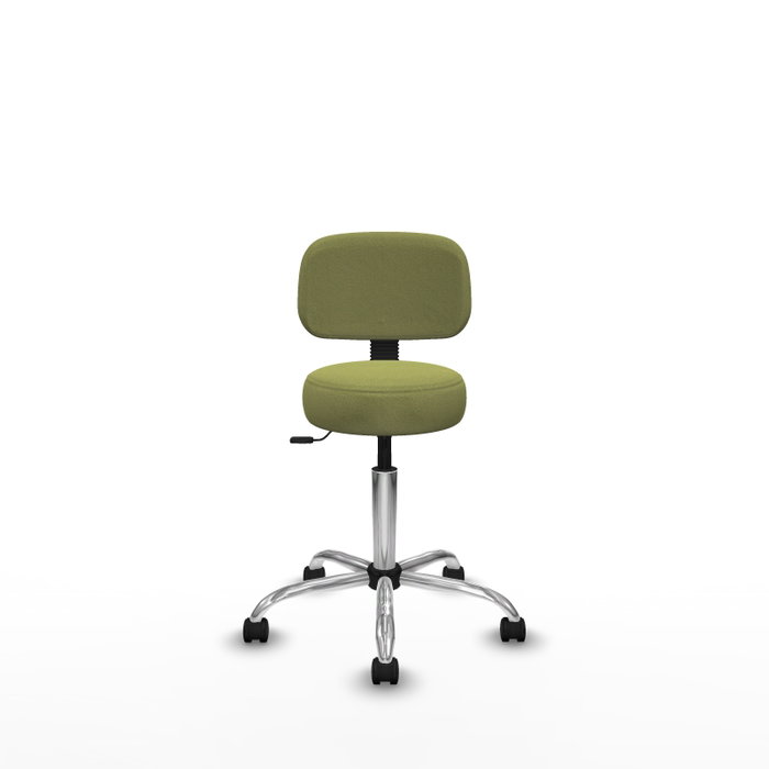 PIQUERAS Y CRESPO Silla Llanos giratoria verde oliva con base cromada
