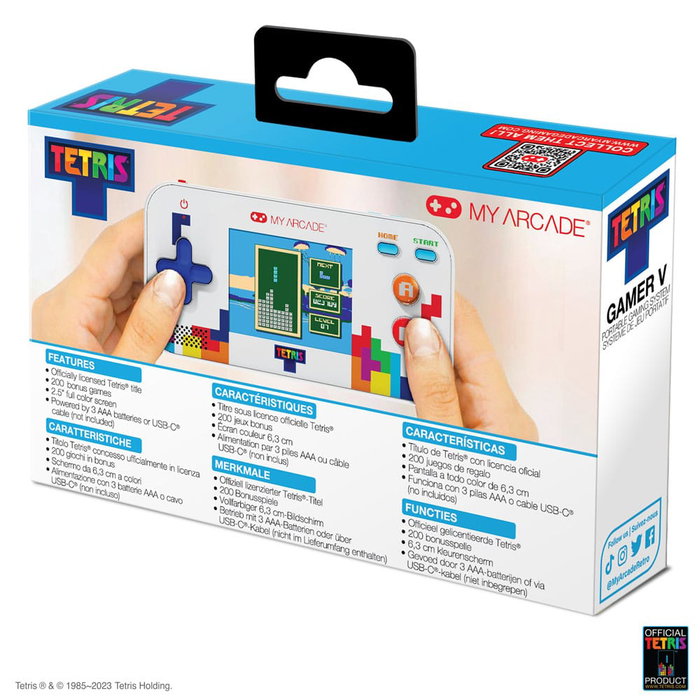 Tetris Console de jeux vidéo portable Gamer V
