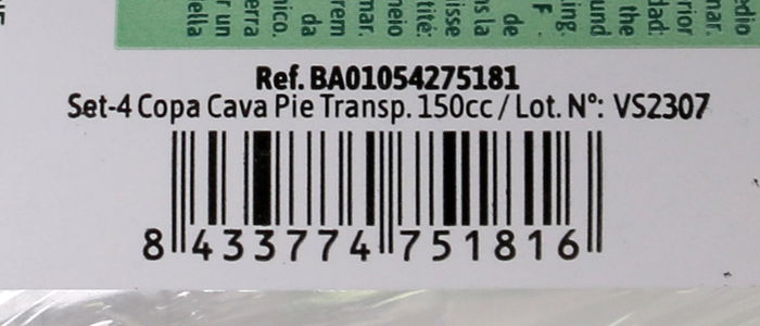 Algon Set 4 Copas de Cava Pie Transparente 150 cc (24 Unidades)