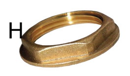 Accesorio de latón rosca tuerca exagerada valona de 3/4