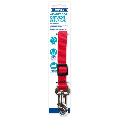 Nayeco Adaptador Cinturón Seguridad Rojo 20 mmx30-60 cm Nylon
