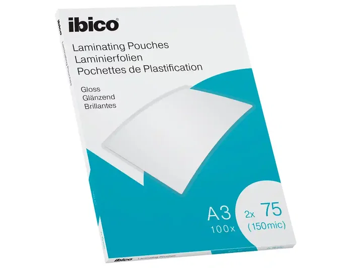 Ibico Fundas para Plastificar A3 75µ Brillo Pack 100