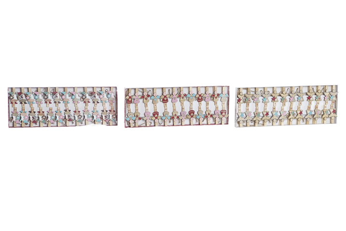 DKD Home Decor Set de 24 Pinzas de Madera Ángel Surtido DKD Home Decor Set de 24 Pinzas de Madera Ángel Surtido