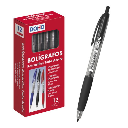 Boligrafo Dohe Retractil 1.0 Mm Negro (Set de 12) Boligrafo Dohe Retractil 1.0 Mm Negro (Set de 12)