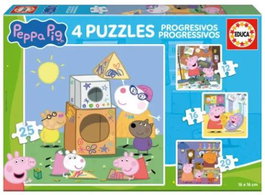 EDUCA BORRAS Puzzle Progresivo Peppa Pig de 12, 16, 20 y 25 piezas