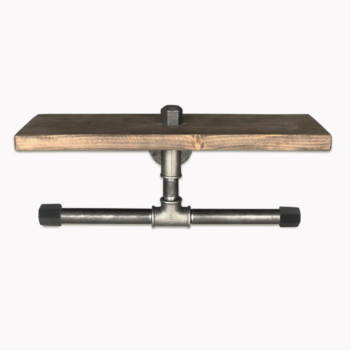 Hanah Home Estantería de tubo Boruraf030, madera de abeto y metal, color nogal y negro, 40x12x12 cm Hanah Home Estantería de tubo Boruraf030, madera de abeto y metal, color nogal y negro, 40x12x12 cm