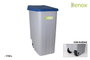 Denox Contenedor de Reciclaje con Ruedas y Asa, 110 L, Gris con Tapa Azul