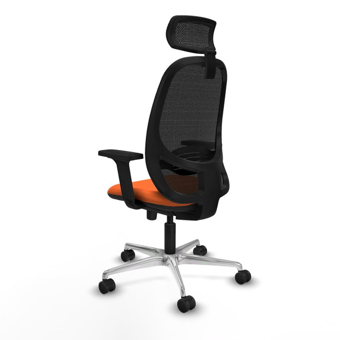 PIQUERAS Y CRESPO Silla de oficina Cilanco con mecanismo Sincro, Tela Naranja y Malla Negra PIQUERAS Y CRESPO Silla de oficina Cilanco con mecanismo Sincro, Tela Naranja y Malla Negra
