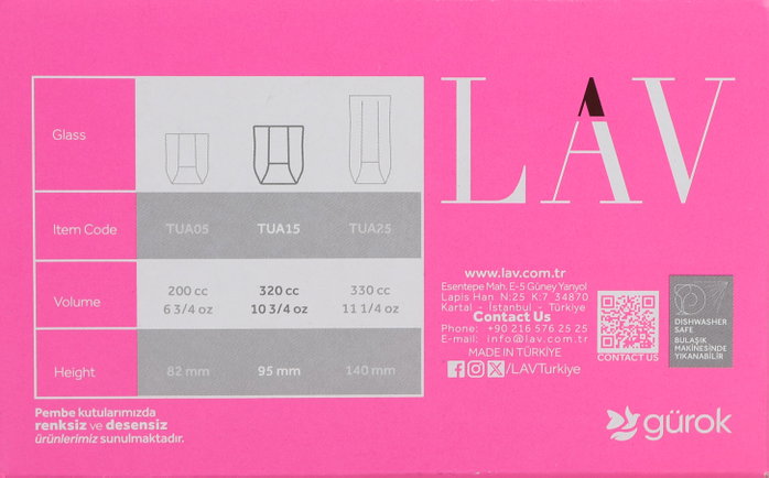 LAV Set de 6 Vasos para Agua, Colección Tuana, Capacidad 320 cc, Cristalería de Vidrio, 7.5 x 7.5 x 9.5 cm (8 Cajas) LAV Set de 6 Vasos para Agua, Colección Tuana, Capacidad 320 cc, Cristalería de Vidrio, 7.5 x 7.5 x 9.5 cm (8 Cajas)