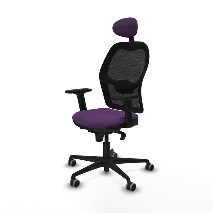 PIQUERAS Y CRESPO Silla de oficina Jorquera, Tela Morada y Malla Negra
