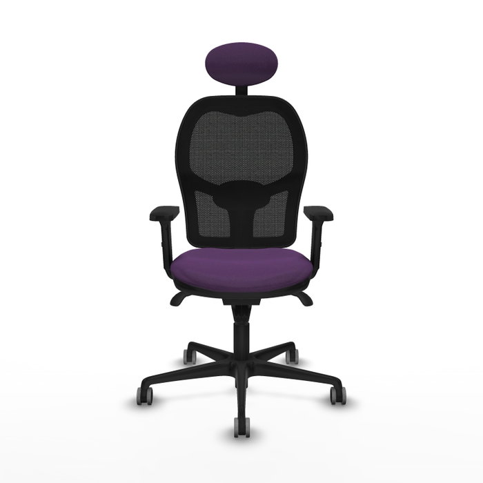 PIQUERAS Y CRESPO Silla de oficina Jorquera, Tela Morada y Malla Negra