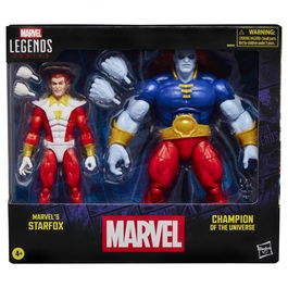 Hasbro Marvel Legends Series Pack 2 Figuras: Starfox y Champion of The Universe - Figuras Coleccionables de Acción con 4 Accesorios