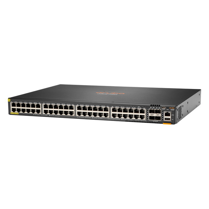 HPE Aruba Networking CX 6200F Switch 48 Puertos Gigabit PoE Clase 4 Gestionado L3, 4 SFP+, 370W, 1U, Montaje Rack (EN)