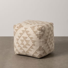 Puf Blanco Natural Lana-Algodón 45 X 45 X 45 cm