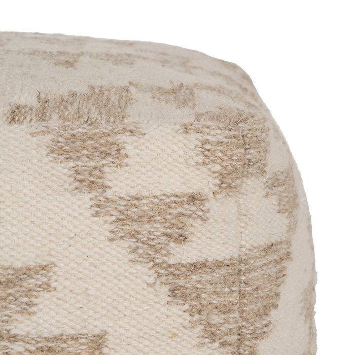 Puf Blanco Natural Lana-Algodón 45 X 45 X 45 cm