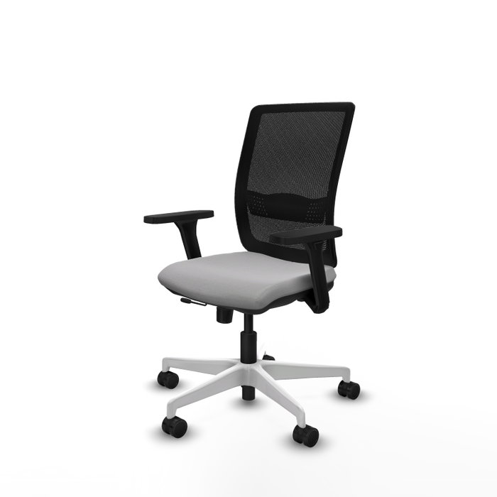 PIQUERAS Y CRESPO Silla de oficina Haches con mecanismo Sincro/Traslack, Gris claro y Negro