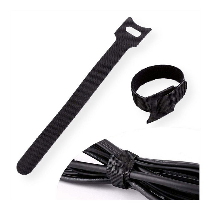 VALUE Bridas adherentes para cables con lengüeta negras 15cm 20Stk.