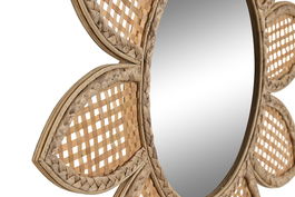 DKD Home Decor Espejo Tropical Marron Bambu Espejo 2 x 60 x 60 cm