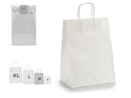 Pincello Bolsa Papel Blanco Pequeña 24 x 12 x 40 cm (Set de 150)