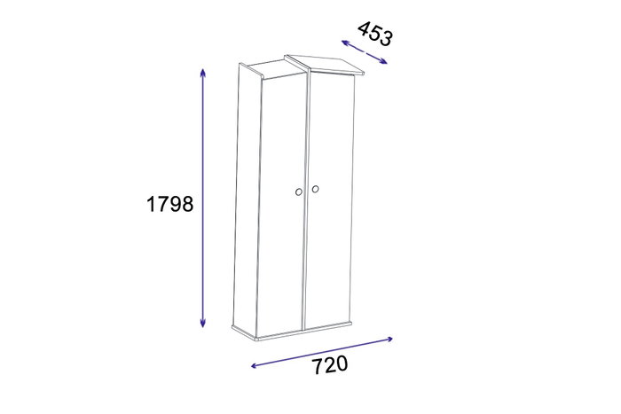 Hanah Home Armario Pino Atlántico y Antracita 72x179.8x45.3 cm