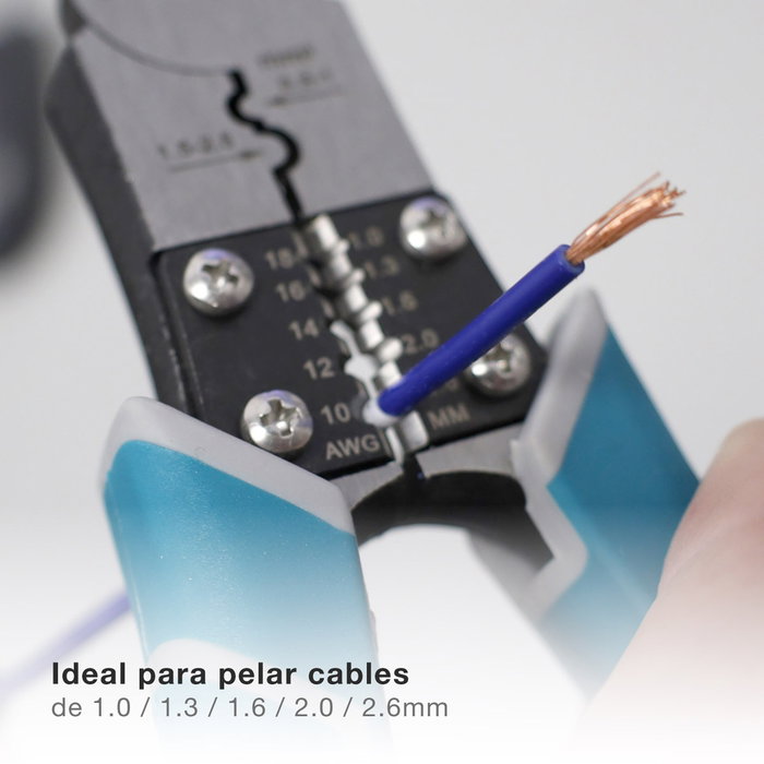 Hantums Alicate universal 215mm con pelacables y crimpadora