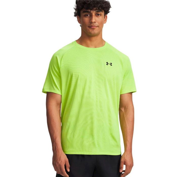 Camiseta de Manga Corta Hombre Under Armour Tech Textured Verde limón 14 Años