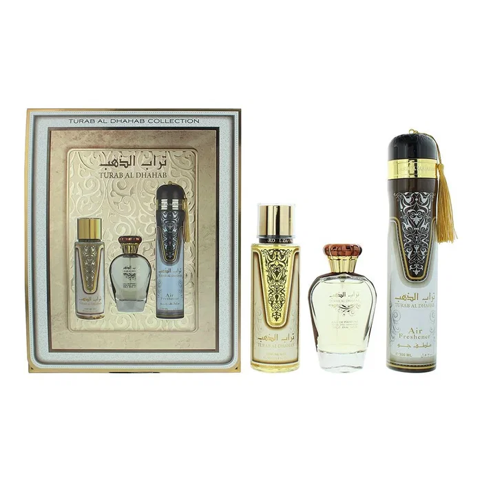 Ard Al Zaafaran Turab Al Dhahab Gift Set 100ml EDP + 250ml Body Mist + 300ml Air Freshener Ard Al Zaafaran Turab Al Dhahab Gift Set 100ml EDP + 250ml Body Mist + 300ml Air Freshener