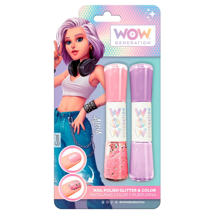 WOW GENERATION Pintauñas Doble con Purpurina Surtido para Niña WOW GENERATION Pintauñas Doble con Purpurina Surtido para Niña