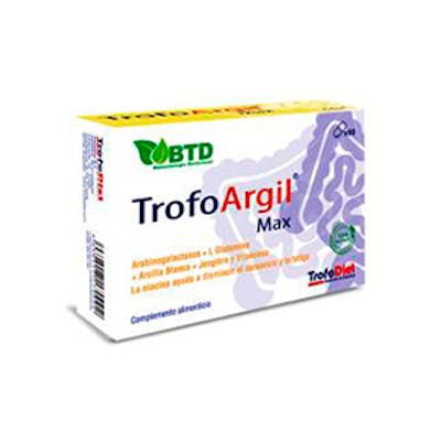 TROFODIET Trofoargil Max 60 Cápsulas | Complemento alimenticio para la mucosa intestinal con L-glutamina, cúrcuma y jengibre.