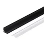 Greenice Perfil Aluminio Negro para Tira LED Instalación Esquinas - Difusor Opal 2 Metros