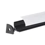 Greenice Perfil Aluminio Negro para Tira LED Instalación Esquinas - Difusor Opal 2 Metros