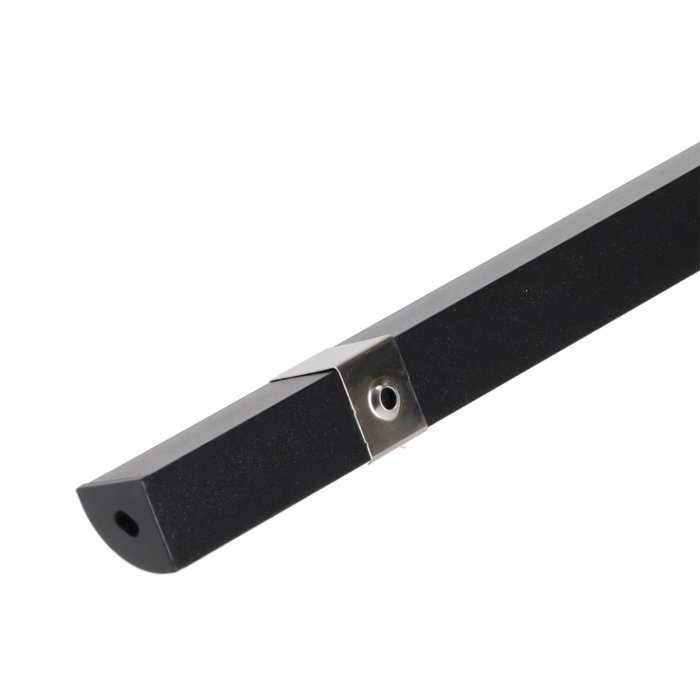 Greenice Perfil Aluminio Negro para Tira LED 2M con Difusor Opal y Clips para Instalación en Esquinas Greenice Perfil Aluminio Negro para Tira LED 2M con Difusor Opal y Clips para Instalación en Esquinas