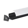 Greenice Perfil Aluminio Negro para Tira LED Instalación Esquinas - Difusor Opal 2 Metros