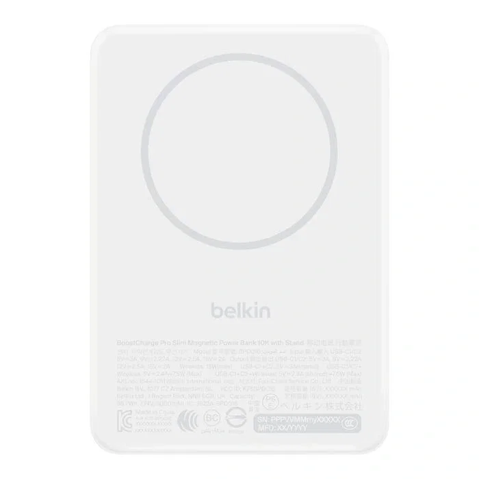Belkin BoostCharge Slim 10.000 mAh Qi2 Blanco Belkin BoostCharge Slim 10.000 mAh Qi2 Blanco