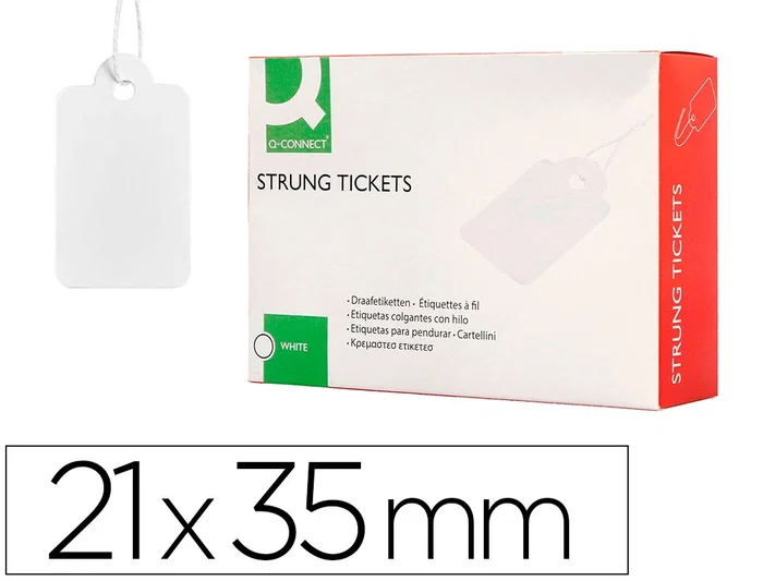 Q-connect Etiquetas Colgantes 21x35 mm Caja de 500 Unidades Q-connect Etiquetas Colgantes 21x35 mm Caja de 500 Unidades