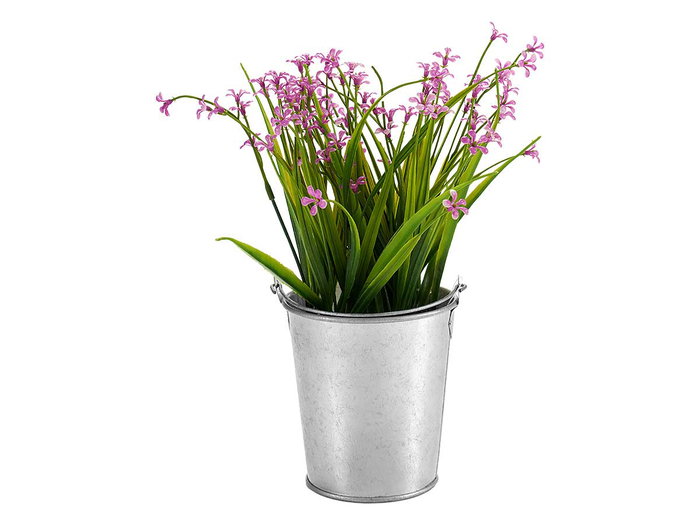 Ibergarden Cubo Pequeño con Asa de Zinc, Plata, 11.5x10x15.5 cm (Set de 72)